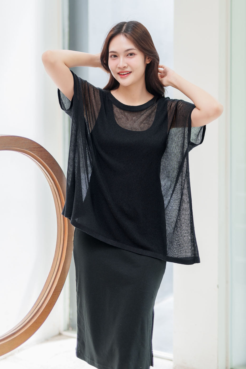 Actual black Eri silk cardigan produced by Green Care