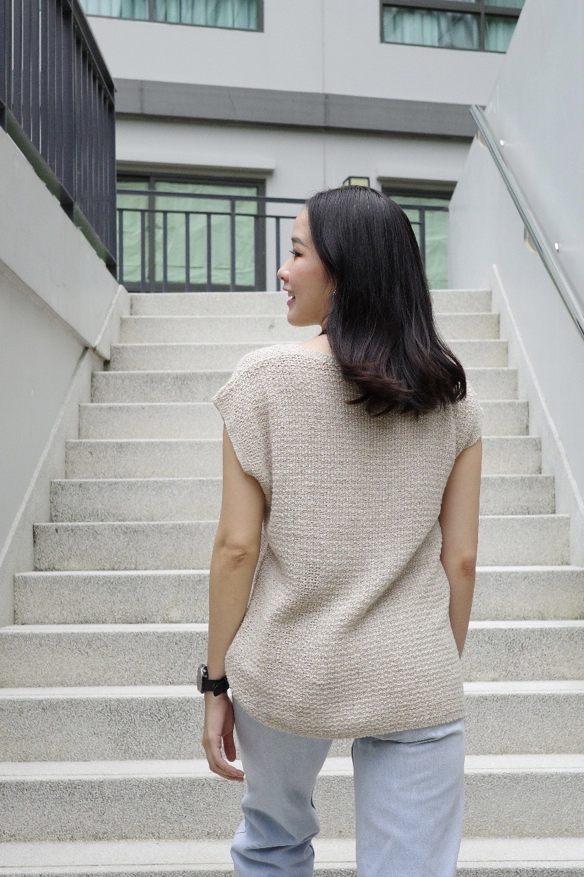 Rear view of the finished Green Care garment