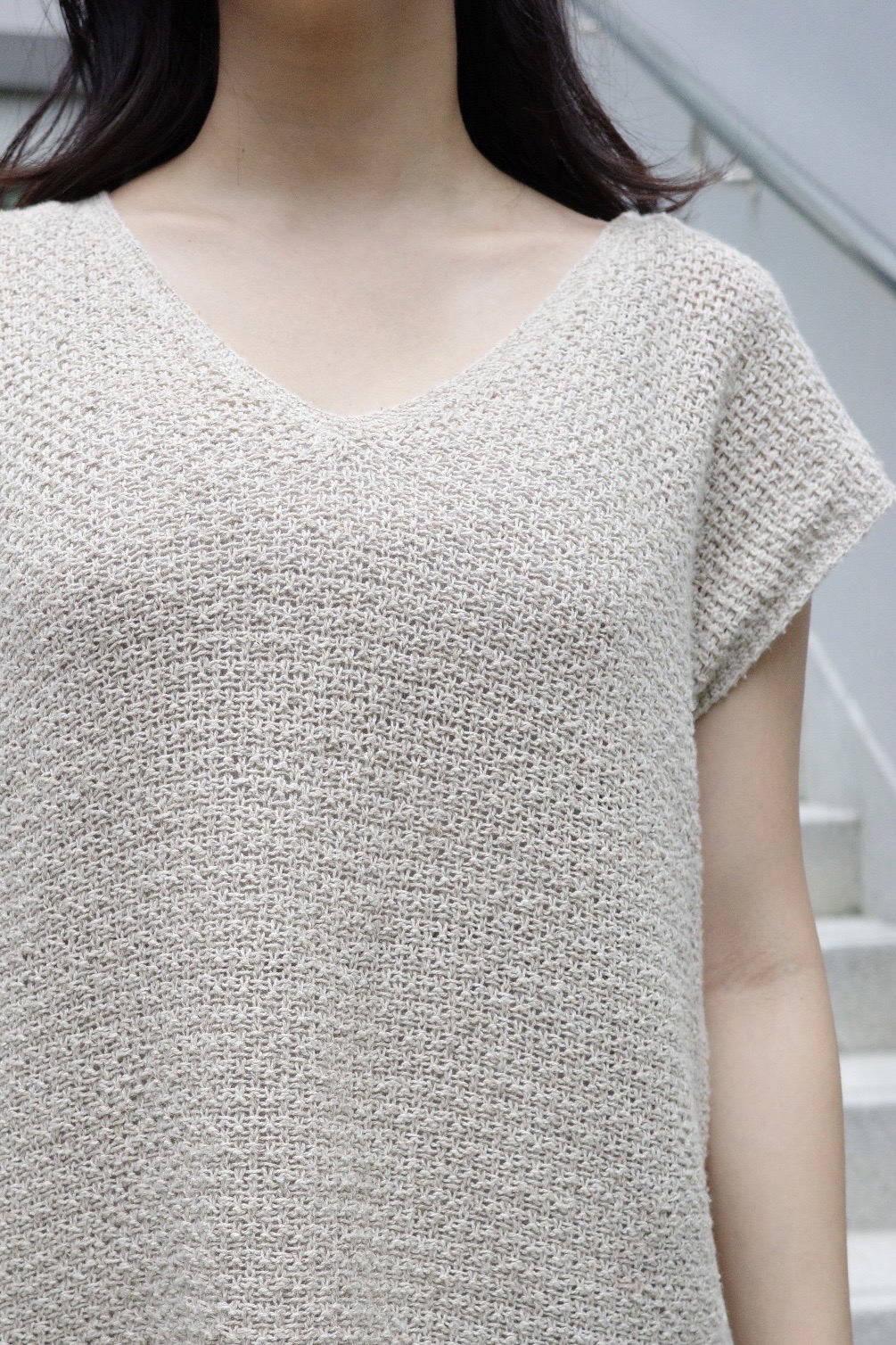 Close-up of the knitted textile texture